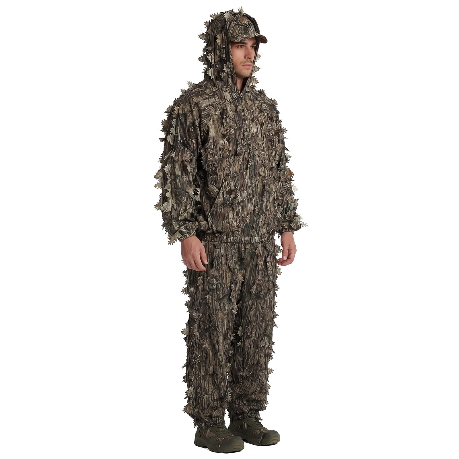 LOOGU Hunting Ghillie Suit, 3D Leafy Camo Suit Military and Shooting Accessories Tactical Gear Clothing