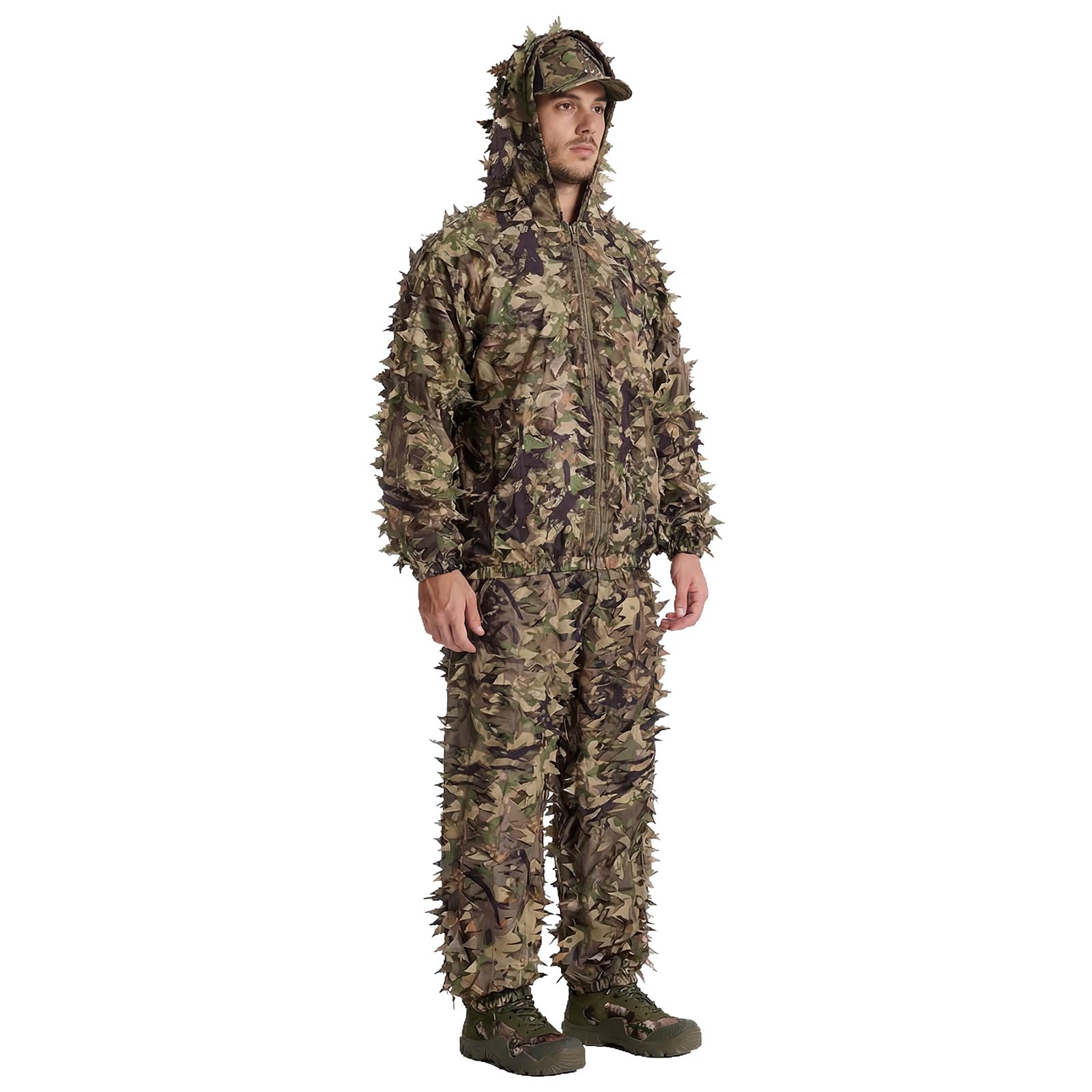 LOOGU Hunting Ghillie Suit, 3D Leafy Camo Suit Military and Shooting Accessories Tactical Gear Clothing