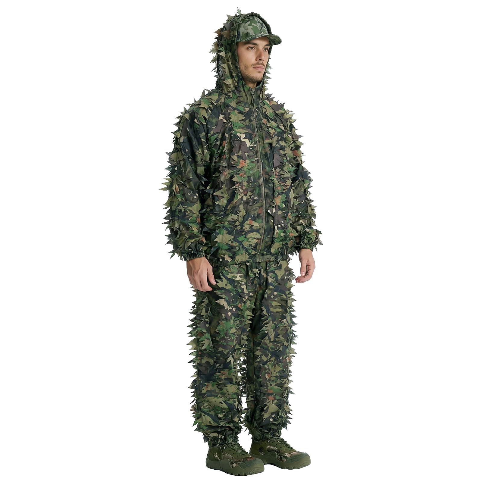 LOOGU Hunting Ghillie Suit, 3D Leafy Camo Suit Military and Shooting Accessories Tactical Gear Clothing